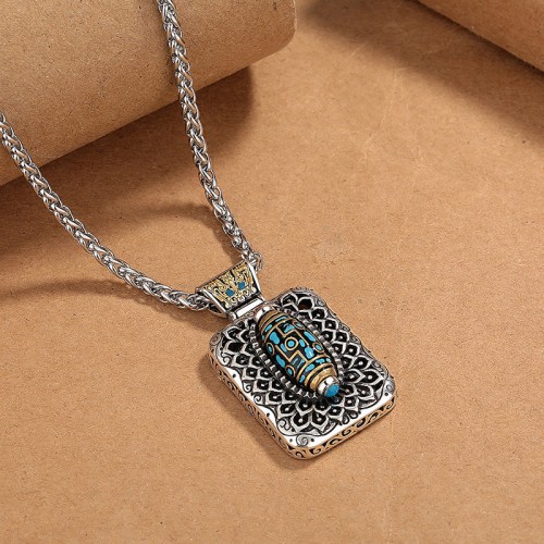 Nine-Eye Dzi Bead Rotatable Healing Necklace