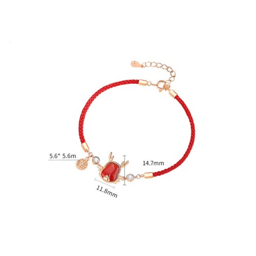 925 Sterling Silver Year of the Dragon Red Agate Necklace 925 Sterling Silver Year of the Dragon Red Agate Necklace