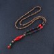 Wenge Wood Turquoise Stone Calm Necklace Pendant