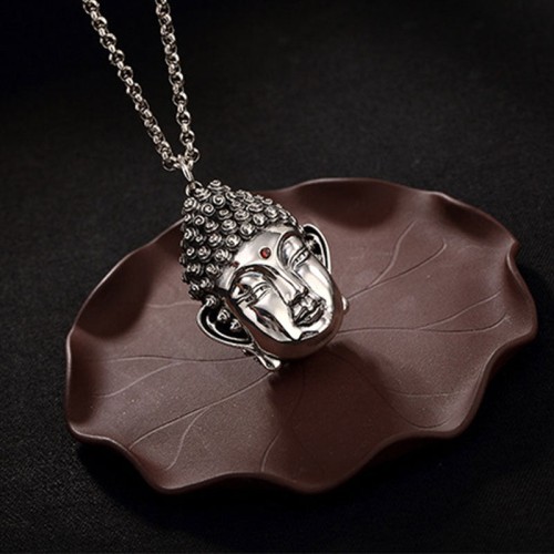 925 Sterling Silver Buddha Head Compassion Necklace 925 Sterling Silver Buddha Head Compassion Necklace