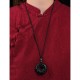 Black Obsidian Peace Buckle Strength Necklace Pendant Black Obsidian Peace Buckle Strength Necklace Pendant