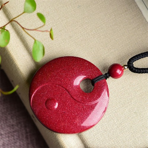 Laughing Buddha Yin Yang Cinnabar Blessing Necklace