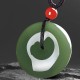 Round Jade Peace Buckle Prosperity String Necklace