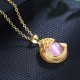 Pink Crystal Peacock Soothing Love Necklace Pendant