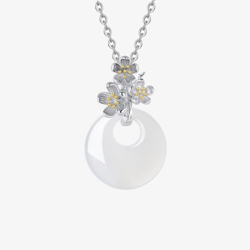 925 Silver Chalcedony Twelve Months Flower Harmony Pendant 925 Silver Chalcedony Twelve Months Flower Harmony Pendant