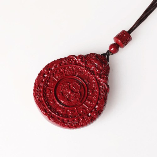 Cinnabar Bagua Amulet Evil Spirits Protection Necklace Cinnabar Bagua Amulet Evil Spirits Protection Necklace