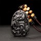 Black Obsidian Tiger Eye Dragon Phoenix Necklace Black Obsidian Tiger Eye Dragon Phoenix Necklace