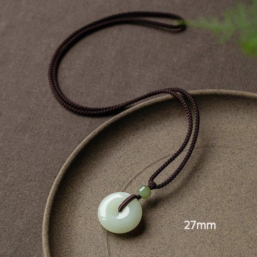 Round Jade Peace Buckle Luck Necklace Round Jade Peace Buckle Luck Necklace