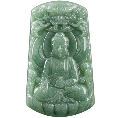 Tathagata Buddha Jade Amulet Necklace Pendant