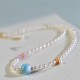 Sterling Silver Pearl Larimar Sincerity Necklace Pendant Sterling Silver Pearl Larimar Sincerity Necklace Pendant