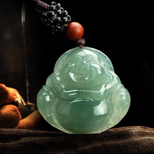 Laughing Buddha Jade Abundance Pendant