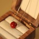 925 Sterling Silver Cinnabar Bead Calm Blessing Necklace 925 Sterling Silver Cinnabar Bead Calm Blessing Necklace