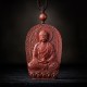 Chinese Zodiac Buddha Red Sandalwood Lotus Necklace