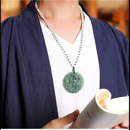 Chinese Zodiac Dragon Jade Fortune Necklace