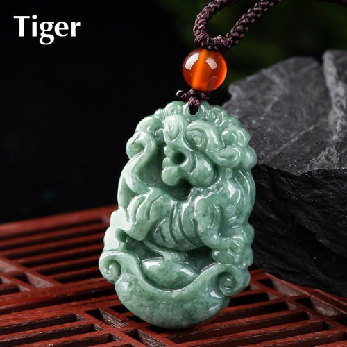 Natural Jade 12 Chinese Zodiac Prosperity Necklace Natural Jade 12 Chinese Zodiac Prosperity Necklace
