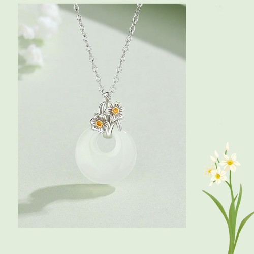 925 Silver Chalcedony Twelve Months Flower Harmony Pendant 925 Silver Chalcedony Twelve Months Flower Harmony Pendant