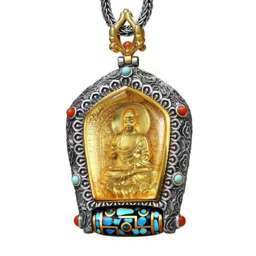 Tibetan Zodiac Buddha Prosperity Dzi Bead Necklace Pendant Tibetan Zodiac Buddha Prosperity Dzi Bead Necklace Pendant