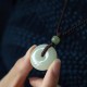 Round Jade Peace Buckle Luck Necklace Round Jade Peace Buckle Luck Necklace