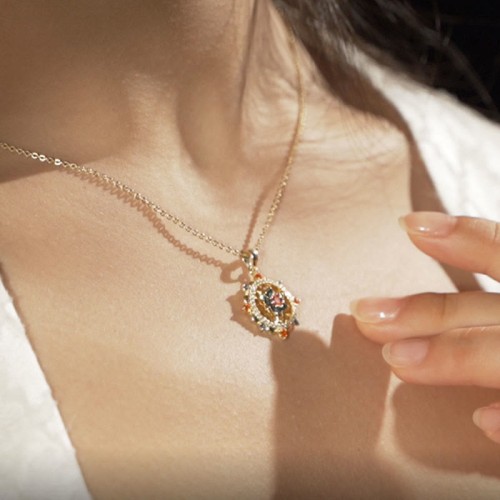 925 Sterling Silver Lotus Flower Zircon Necklace 925 Sterling Silver Lotus Flower Zircon Necklace
