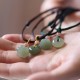 Round Jade Peace Lotus Abundance Necklace Pendant