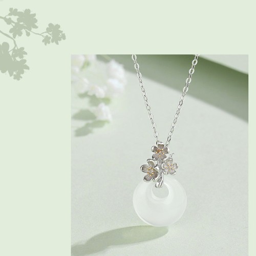 925 Silver Chalcedony Twelve Months Flower Harmony Pendant 925 Silver Chalcedony Twelve Months Flower Harmony Pendant