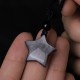 Natural Silver Sheen Obsidian Crescent Moon Protection Necklace