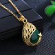 Pink Crystal Peacock Soothing Love Necklace Pendant