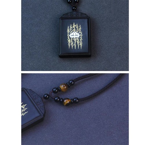 Sterling Silver Ebony Wood Lotus Calm Necklace Pendant Sterling Silver Ebony Wood Lotus Calm Necklace Pendant