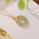 925 Silver Cyan Jade Bamboo Leaf Harmony Necklace 925 Silver Cyan Jade Bamboo Leaf Harmony Necklace