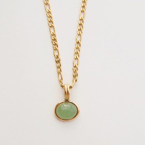 Oval Turquoise Strength Titanium Steel Pendant