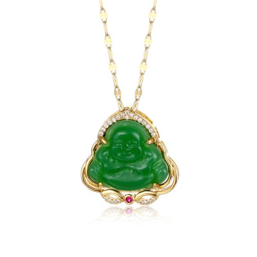 Natural Laughing Buddha Peace Necklace Natural Laughing Buddha Peace Necklace