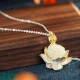 White Jade Lotus Flower Happiness Necklace White Jade Lotus Flower Happiness Necklace