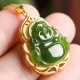 925 Sterling Silver Jade Laughing Buddha Necklace