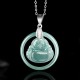 925 Silver Jade Round Laughing Buddha Necklace 925 Silver Jade Round Laughing Buddha Necklace