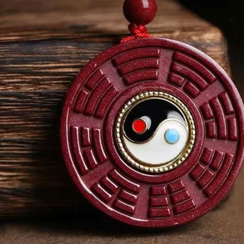Cinnabar Bagua Rotatable Evil Spirits Protection Pendant Cinnabar Bagua Rotatable Evil Spirits Protection Pendant