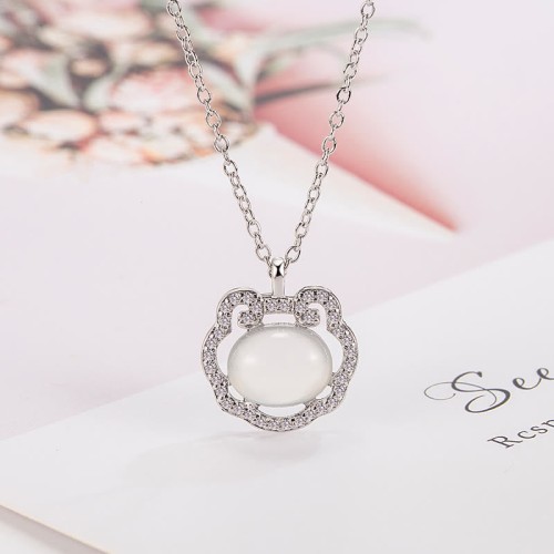 Chalcedony Lock of Good Wishes Necklace Chalcedony Lock of Good Wishes Necklace