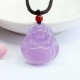 Laughing Buddha Purple Jade Happiness Necklace