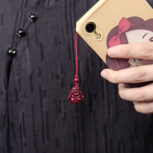 Laughing Buddha Cinnabar Blessing Pendant Keychain Laughing Buddha Cinnabar Blessing Pendant Keychain