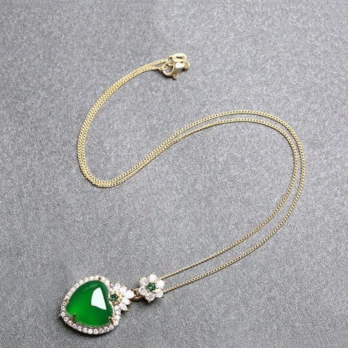 Green Chalcedony Strength Necklace Pendant