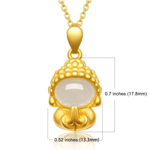 White Jade Buddha Success Necklace White Jade Buddha Success Necklace
