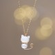 14K Gold Plated Pearl Hetian Jade Cat Necklace 14K Gold Plated Pearl Hetian Jade Cat Necklace