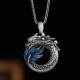 999 Sterling Silver Year of the Dragon Peace Buckle Necklace