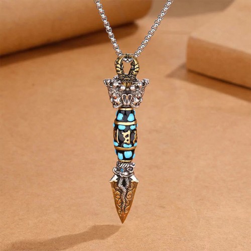 Dorje Vajra Dzi Bead Wealth Necklace Pendant Dorje Vajra Dzi Bead Wealth Necklace Pendant