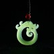 White Jade Cyan Jade Dragon Protection Necklace