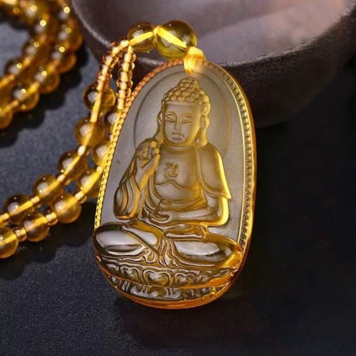 Citrine Guardian Buddha Serenity Necklace Pendant Citrine Guardian Buddha Serenity Necklace Pendant