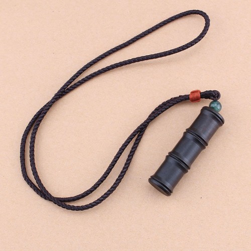 Ebony Bamboo Pattern Ghau Prayer Box Necklace Pendant Ebony Bamboo Pattern Ghau Prayer Box Necklace Pendant