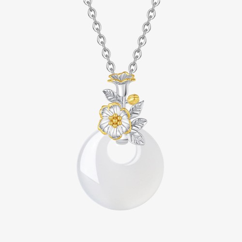 925 Silver Chalcedony Twelve Months Flower Harmony Pendant 925 Silver Chalcedony Twelve Months Flower Harmony Pendant