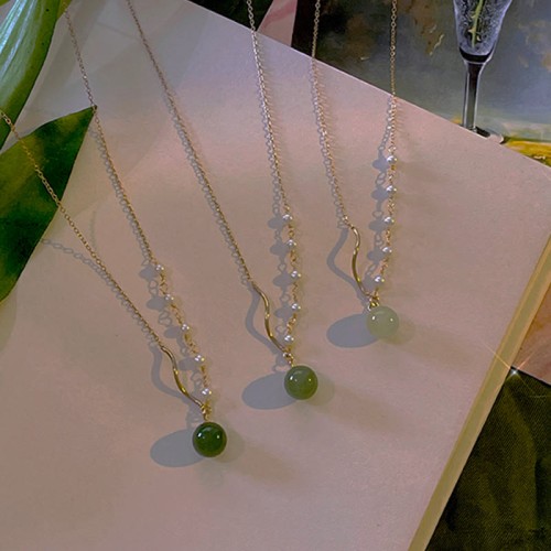 Hetian Jade Pearl Luck Bead Necklace Hetian Jade Pearl Luck Bead Necklace