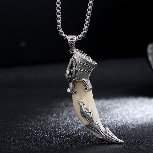 Titanium Steel Imitation Wolf Tooth Balance Necklace Titanium Steel Imitation Wolf Tooth Balance Necklace