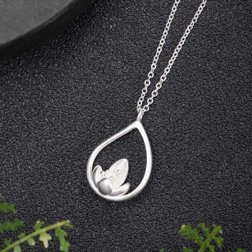 Sterling Silver Lotus Flower Enlightenment Necklace Sterling Silver Lotus Flower Enlightenment Necklace